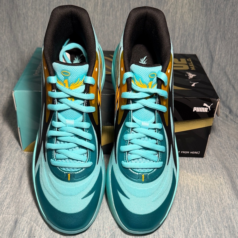 PUMA MB.02 LaMelo Ball Elektro Aqua 377590-01 Men’s 10.5 Basketball Shoes - Picture 14 of 15